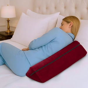 Coussin de soutien dorsal réglable rouge personnalisé pour dormir, lire, se reposer, en mousse à mémoire de forme, coussin triangulaire pour lit, OEM - Product Image 2