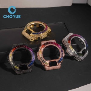 Custom Made New Design Color Rose Gold 925 Silver DW6900 Copper Zircon <b>Watch</b> Bezel - Product Image 4