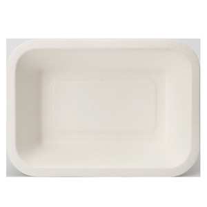 Biodegradable food packaging Bagasse Pulp Box bagasse bamboo pulp ECO 3-compartment tray sustainable food packaging