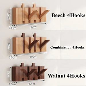 <span class=keywords><strong>Moderno</strong></span> in legno massello noce appendiabiti per pianoforte a parete ingresso appendiabiti da parete per bagno cappello chiave per soggiorno - Product Image 2