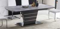 Ensemble de table à manger extensible 10 places de style nordique de luxe moderne forme ovale pour la maison hôtel restaurant ou salle à manger utilisation