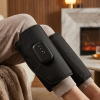 Masseur sans fil pour mollets à compression d'air avec contrôle de la chaleur et de la minuterie, enveloppes de compression pour jambes rechargeables par USB pour la récupération et la circulation