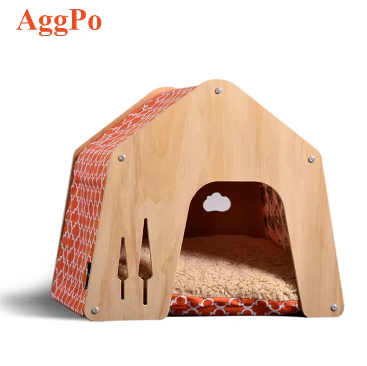 Wooden Pet Four Seasons General Delivery Room with Detachable Tent Top, Cat Dog Small House, Ventilation Pet Kennel