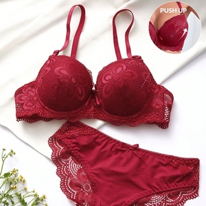Set di Biancheria Intima in <span class=keywords><strong>Pizzo</strong></span> per Donne, Reggiseno Anti-Caduta con Effetto Push-Up, Sexy e Traspirante - Product Image 5