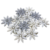 Mosaïque de marbre naturel moderne, parquet, motif floral découpé au jet d'eau, personnalisé, pour murs intérieurs, hôtels, villas, cuisines, balcons, 7 mm