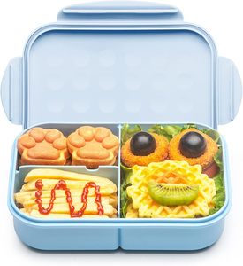 Lonchera Bento Infantil Libre de BPA, Contenedor de Alimentos de 3 Compartimentos, Apta para Microondas, Hermética, para la Escuela - Product Image 1