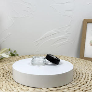 Claro Cuadrado Redondo Negro Blanco Negro Frasco de vidrio a prueba de niños con tapa CR - Product Image 2