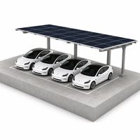 Système de carport solaire en aluminium, kit de montage de carport photovoltaïque pour le stationnement des voitures à domicile, imperméable