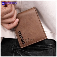 Portefeuille homme bifold en similicuir gravable au laser avec pochette à monnaie, fin, vierge pour gravure laser, vente en gros, portefeuilles en cuir PU