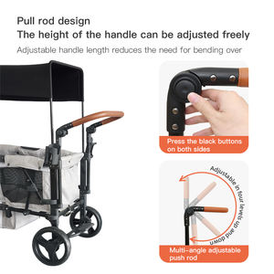 Offre Spéciale Portable Pliant Enfants Wagon Chariots En Plein Air Camping Plage Wagon Chariot <span class=keywords><strong>2</strong></span> Sièges Bébé Poussette - Product Image 4