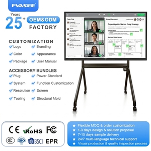FVASEE OEM ODM 4K LCD Display 65 75 86 100 1 TV Interactive Flat Digital Whiteboard Touch Screen Smart <b>Board</b> - Product Image 1