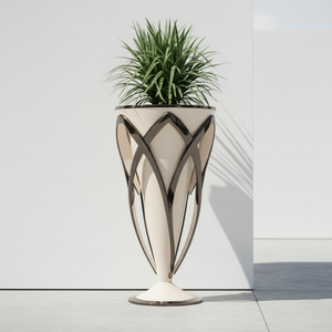 Ensembles de pots de fleurs <span class=keywords><strong>en</strong></span> fibre de verre personnalisés <span class=keywords><strong>en</strong></span> forme de losange, bacs de plantation <span class=keywords><strong>en</strong></span> gros pour centres commerciaux, grandes jardinières - Product Image 1