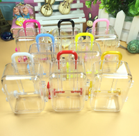 Transparent Mini voyage dur valise boîte en plastique bijoux boîtes de rangement cadeaux de fête de mariage décoration chocolat boîte à bonbons