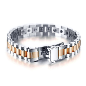 316L Gold Plating Magnetic Chain Men Bracelet Stainless Steel