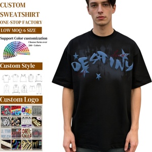 เสื้อยืด TKAN722D ขายส่งจากโรงงาน ผ้าคุณภาพสูง 100% ผ้าฝ้าย พิมพ์ลายนูน 3 มิติ แบบกำหนดเอง เสื้อยืดโอเวอร์ไซส์ หนานุ่ม สำหรับผู้ชาย - Product Image 1