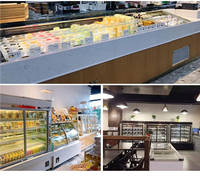 Refrigerador con Congelador para Pastelería, Exhibidor para Cafetería y Panadería, Personalizado de Fábrica, con Vidrio y Compresor Digital