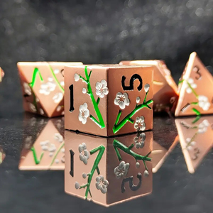 2025 nouveau Design 7 pièces ensemble belle fleur dés élégant Floral métal dés ensemble multi-faces pour RPG et <span class=keywords><strong>jeux</strong></span> <span class=keywords><strong>de</strong></span> <span class=keywords><strong>société</strong></span> - Product Image 1