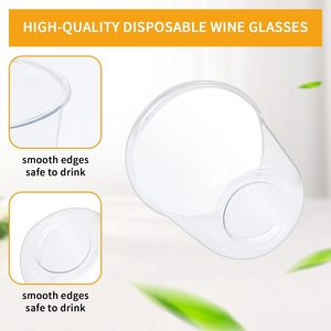 Copas de <span class=keywords><strong>Vino</strong></span> Desechables sin Tallo de 12 oz, <span class=keywords><strong>Vasos</strong></span> de Plástico Transparente para Fiestas, Bodas, Cumpleaños, Cócteles, Decoraciones Navideñas - Product Image 3