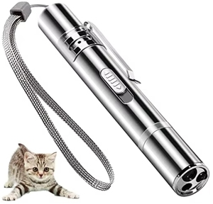 Juguete para Gatos con Luz Morada Recargable por USB, Láser con Múltiples Patrones, Divertido Lápiz Interactivo para Gatos, de Plástico Resistente, para Mascotas, Perros - Product Image 1