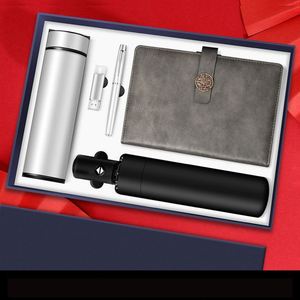 2025 New Business Gift Set Fashion Umbrella Vacuum Cup <b>Diary</b> <b>Notebook</b> Pen Flash Drive, Customizable LOGO - Product Image 4