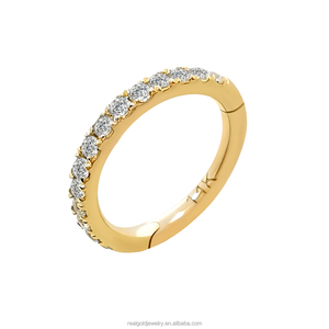 Véritable 14K Or <span class=keywords><strong>Fine</strong></span> Jewelry Sans Couture Conçu Nez Anneau Boucle D'oreille Clip Piercing Muti Tailles Cartilage Friendly Find Perfect Jewelry - Product Image 4