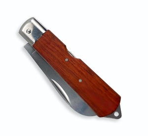 Couteau électrique Lame en acier inoxydable Manche en bois Outil pliable multifonctionnel robuste industriel avec isolation - Product Image 1