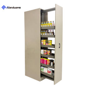 Mueble de Cocina Moderno, Armario de Despensa con 6 Estantes Ajustables, Mueble Alto con Estante Móvil, Material de Aleación de Aluminio, Armarios Organizadores - Product Image 1