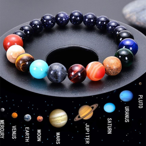 Bracelets en pierre naturelle du système solaire pour femmes hommes 8 planètes gardien oeil de tigre pierre Chakra guérison <span class=keywords><strong>Bracelet</strong></span> perlé cadeau - Product Image 2