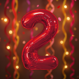 Party Love Number <b>2</b> <b>Balloon</b> Red 100cm Foil Helium Filled Birthday Party Decoration - Product Image 2