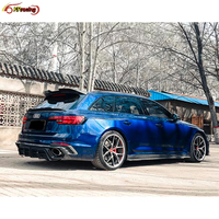 Kit de carrosserie en fibre de carbone de style voiles noires avec lèvre avant, diffuseur arrière pour Audi RS4 B9 2019-2020