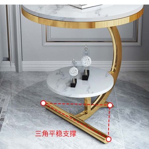 Yaratıcı açık oval sehpa mermer lüks modern sehpa metal mdf meşe sehpa modern oturma odası - Product Image 6
