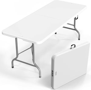 Vente en gros d'usine de pieds en <span class=keywords><strong>fer</strong></span> métallique portables en plastique de 6 pieds de <span class=keywords><strong>table</strong></span> <span class=keywords><strong>pliante</strong></span> pour jardin, banquet, mariage - Product Image 4