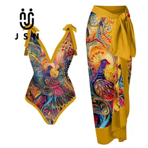 Il costume da bagno JSN produce un costume da bagno intero con stampa pavone costumi da bagno e costumi da bagno