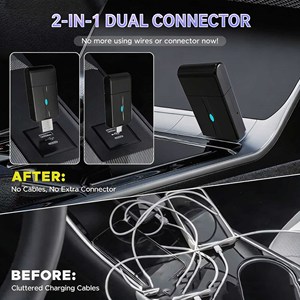 INPUTECH 2 In 1 <b>USB</b> Type-C Wireless Car Adapter Convert Wired to Wireless Car Connectivity For Factory Wired Car Play Vehicles - Product Image 5