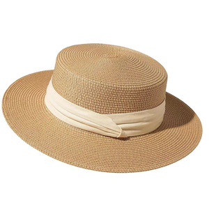 Bán buôn giá rẻ UV bảo vệ rơm boater mũ thủy thủ Skimmer mũ rơm mùa hè Sun <span class=keywords><strong>hat</strong></span> - Product Image 6