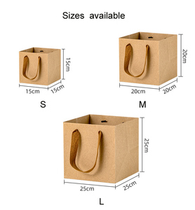 Sac en papier kraft d'emballage carré, sac de magasinage pour magasin de vêtements, sac cadeau en papier, sac en papier personnalisé avec logo - Product Image 5