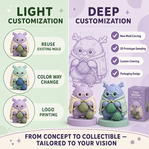 Figura de Monstruo Tejida Chibi Personalizada, Juguete de Arte en Vinilo, Fabricante de Figuras de Acción Coleccionables OEM ODM - Product Image 4