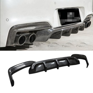 P Style Carbon Fiber Rear Bumper Lip Fin Spoiler Canards <b>Splitter</b> Diffuser for BMW M6 F06 F12 F13 640i 650i - Product Image 4