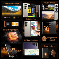 Téléphones mobiles S26 Ultra 7,7 pouces 22 Go + 2 To 5G Double SIM Android 15 Écran HD 108 MP Deca Core Haute Qualité