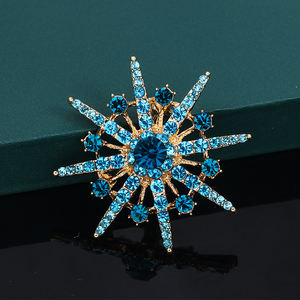 Factory Direct Kristall Strass <span class=keywords><strong>Starburst</strong></span> Brosche Stifte für Geschenke Partys Hochzeiten Engagements Legierung Haupt beschichtung für Kinder - Product Image 6