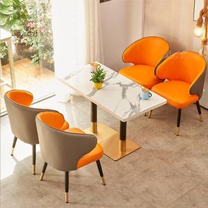 Basit satış Modern ışık lüks deri demir katı ahşap dayanıklı ticari yemek restoran masa sandalye seti arkalığı Jiangxi - Product Image 1