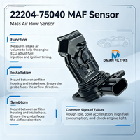 Sensor MAF de Flujo de Aire de Alta Calidad Personalizado 197500-0020 22204-75040 para Automóviles