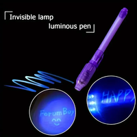 Stylo à lumière UV violet magique pour enfants 2-en-1 Combo lumineux noir pour l'apprentissage du dessin Matériau plastique permanent de 6mm