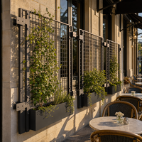 Jardinière murale extérieure verticale en métal pour barrières et façades