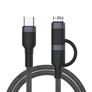 Cable de Carga Rápida PD 3.6A 2 en 1 Portátil, Premium, Duradero, de Nailon Trenzado, USB <span class=keywords><strong>C</strong></span> a Tipo <span class=keywords><strong>C</strong></span> para iPhone, Samsung, XM - Product Image 3