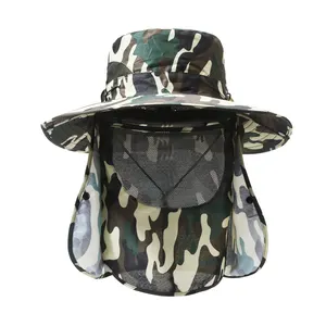 Custom Man Shade Wide Brim Camouflage Camping Bucket Boonie Hats Fisherman Hat