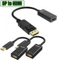 Câble adaptateur DP vers HDMI, convertisseur de port DP vers HDMI HDTV, mâle vers femelle, 1080P 4K pour projecteurs HDTV, écrans PC