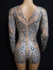 Mode Desain Baru Gaun <span class=keywords><strong>Bodycon</strong></span> Balutan Seksi Leotards Nude Seksi Tembus Pandang Pakaian Klub Pakaian Pesta