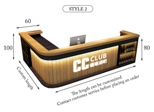 Bancone Tavolo da Bar Industriale Vintage in Legno a L con <span class=keywords><strong>Cassa</strong></span> per Ristoranti e Attività Ristorative Ricevimento Front Office - Product Image 6