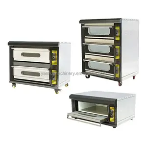 Precios de equipos de panadería Maquinaria de panadería comercial Gas eléctrico Pizza Pita Pan industrial Horno de cubierta de vapor eléctrico